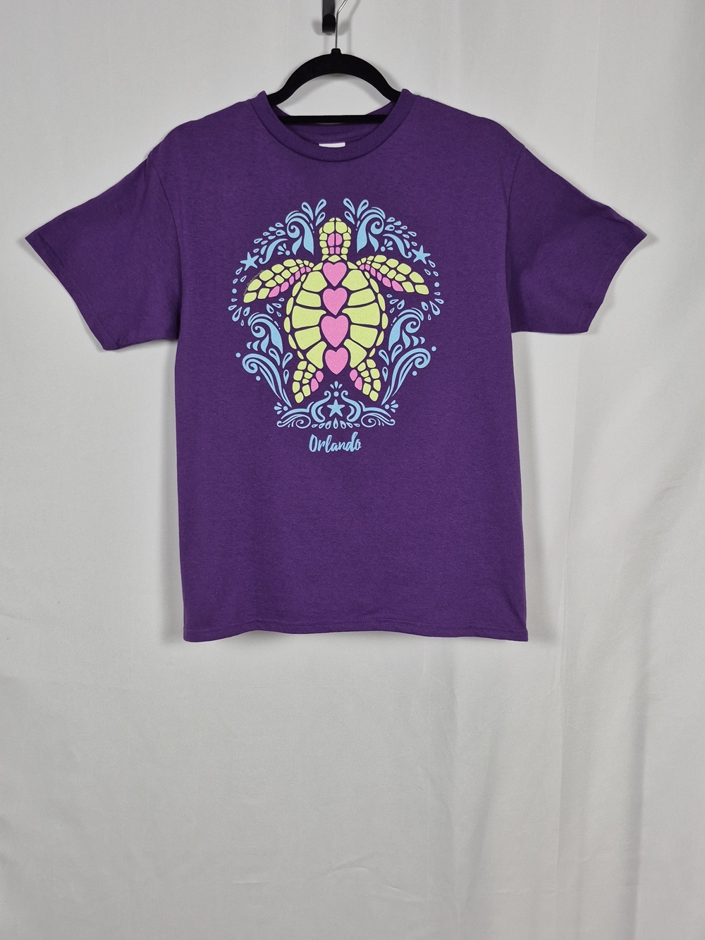 Delta Pro Weight Orlando Purple Sea Turtle Graphic T-Shirt – Youth L